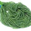 Natural Green Vessonite Faceted Roundel Beads Strand Length 14 Inches and Size 3mm approx.